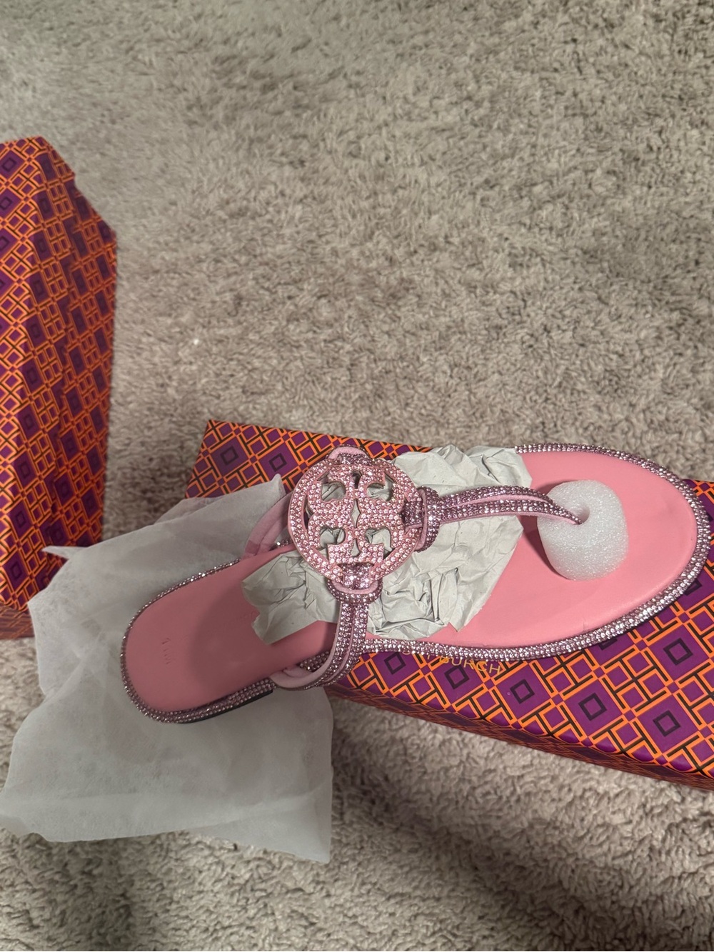 Pink Jeweled Women's Thong Sandal - Brand Unspecified
